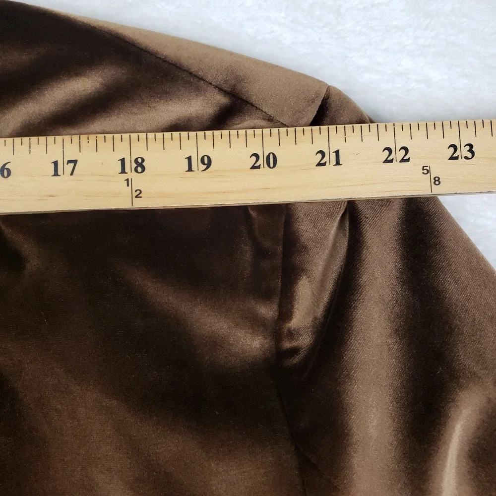 Tallia Mens Brown Velvet Shawl Lapel Blazer Paisley Lining 48R Smoking Jacket